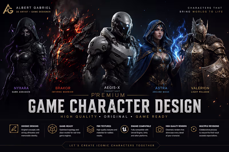 Cover image for Game Character Design | 3D Characters for Games