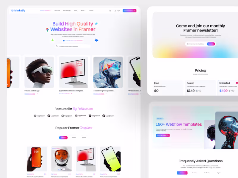 Cover image for Marketly — Digital Product Marketplace Framer Template 🎉