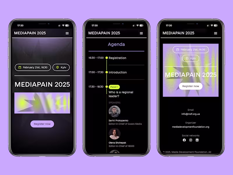 Cover image for MediaPain 2025 • Framer Landing Page Design and Development