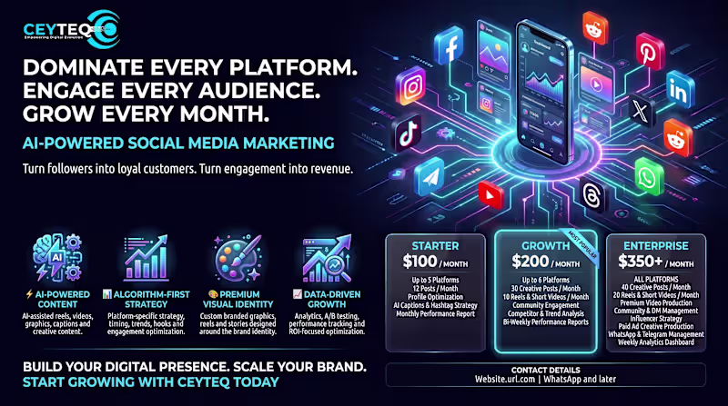 Cover image for Full-Stack Social Media Optimization, Content Creation & Managem
