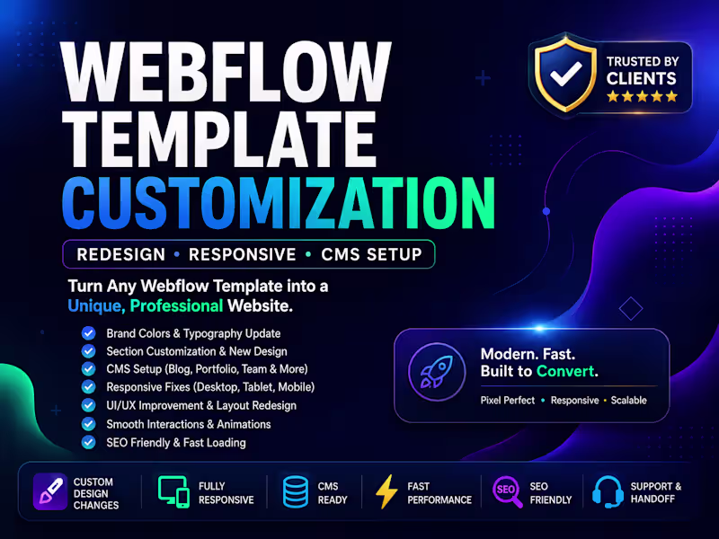 Cover image for Webflow Template Customization & Website Redesign