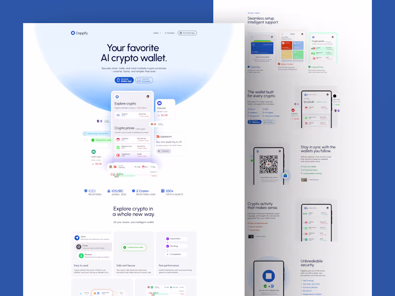 Cover image for Dappify SaaS & Mobile App Website Design