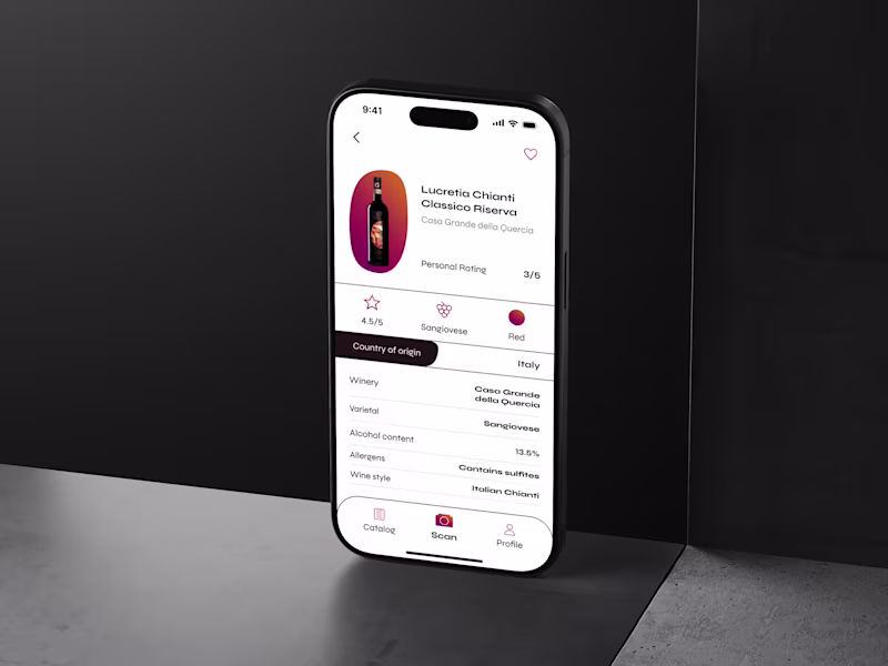 Cover image for Mobile App Design — AI Wine Scanner | SaaS