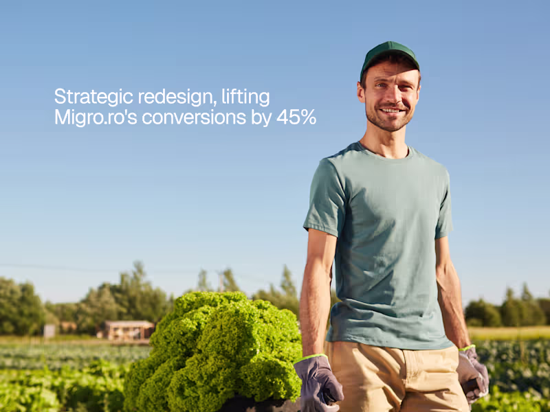 Cover image for Strategic redesign, lifting Migro.ro's conversions by 45%