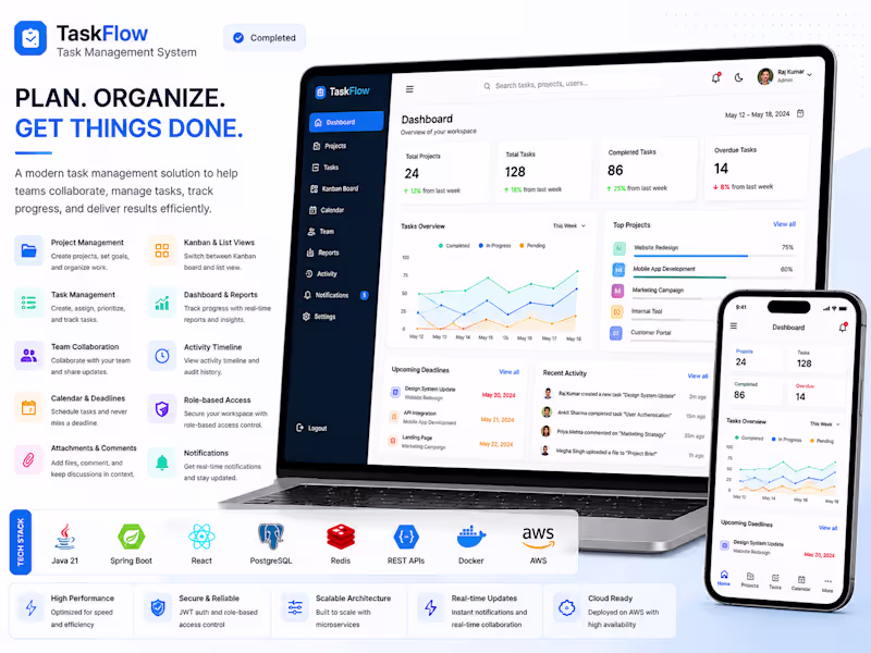 Cover image for Task Management System 🚀
Designed and