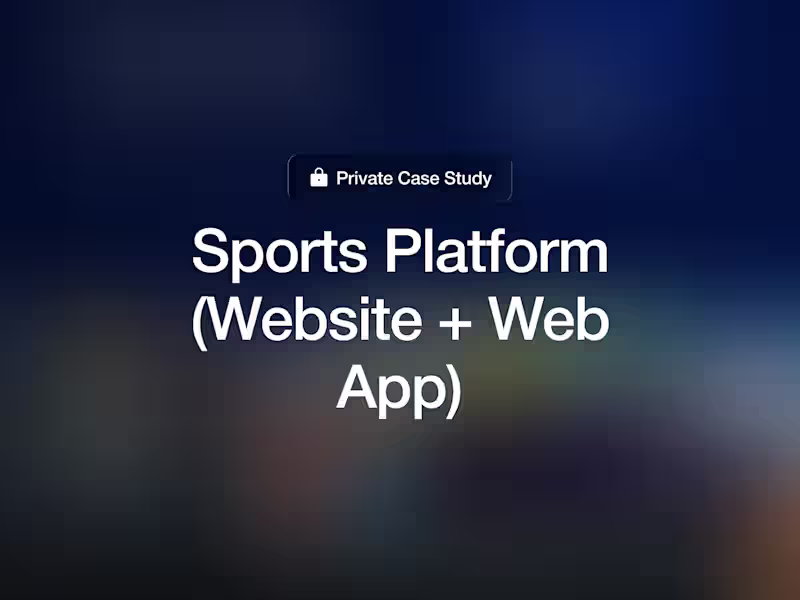 Cover image for Sports Platform: Website & Web App for Tournaments & Training