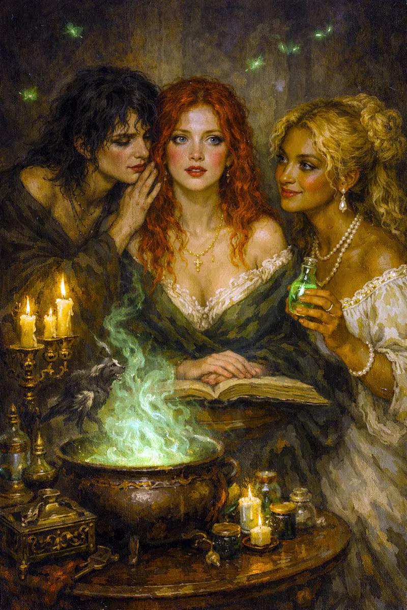 Cover image for Enchanting Witch Artwork for 'Honey Drop' Book Series Cover