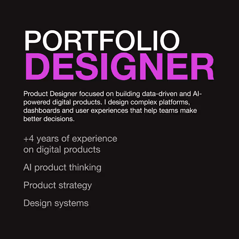 Cover image for My Portfolio as Product Designer