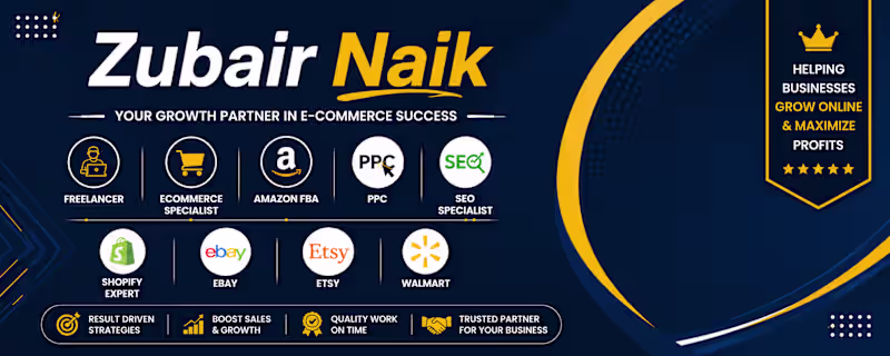 Cover image for Amazon FBA | PPC | Ecommerce Consultant | SEO Specialist 