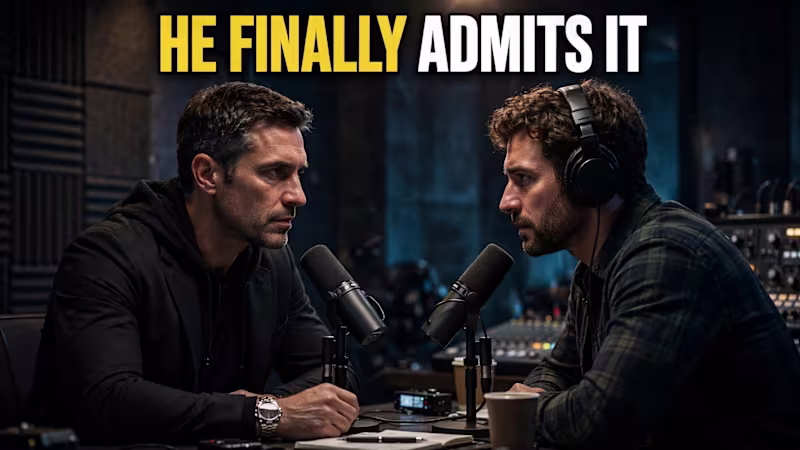 Cover image for Realistic Cinematic Podcast Thumbnail - HE FINALLY ADMITS IT
