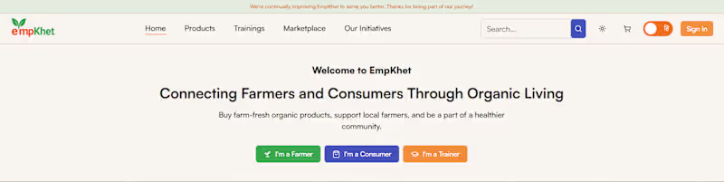 Cover image for EmpKhet — Organic Farming E-Commerce