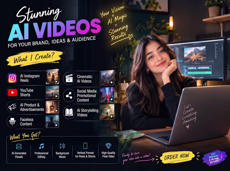 Cover image for I will create viral ai videos for instagram reels ,youtube short