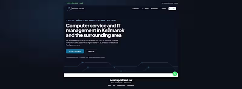 Cover image for servispcdoma.sk - full redesign for an IT services company