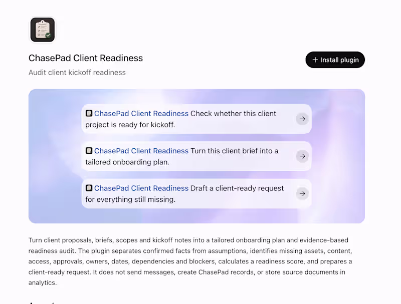 Cover image for AI Client Onboarding Automation & Readiness Audit — ChasePad