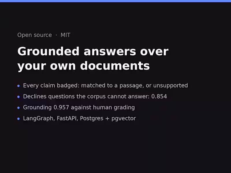 Cover image for Docintake: grounded answers over your own documents