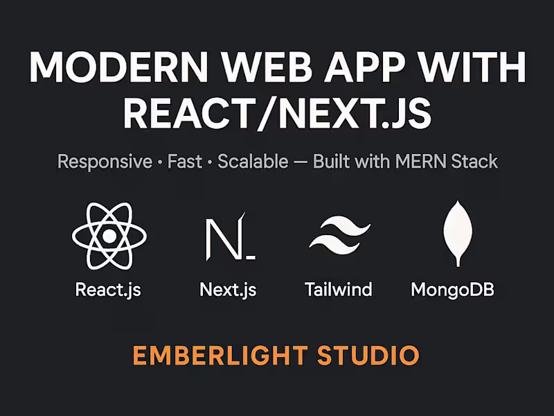 Cover image for I will Built MERN websites with React or Next.js & Tailwind CSS