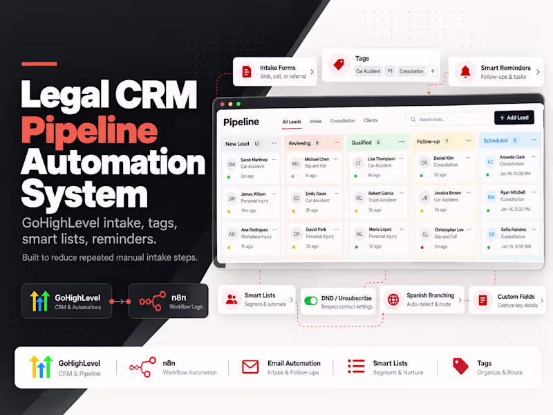 Cover image for Legal CRM Pipeline Automation System
This
