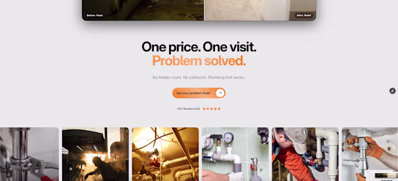 Cover image for Diamond Plumbing Website Redesign {Concept Modern Site}