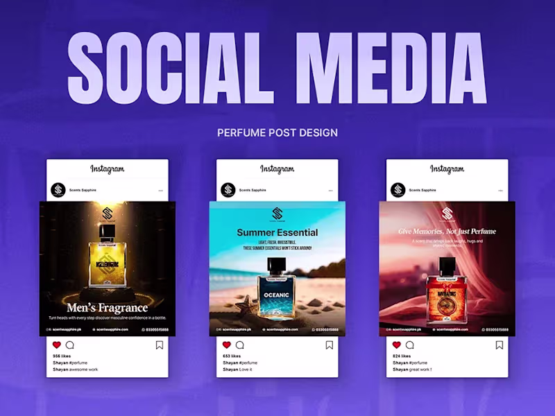 Cover image for Scent Sapphire - Perfume Branding & Social Ads - Shayan Imran