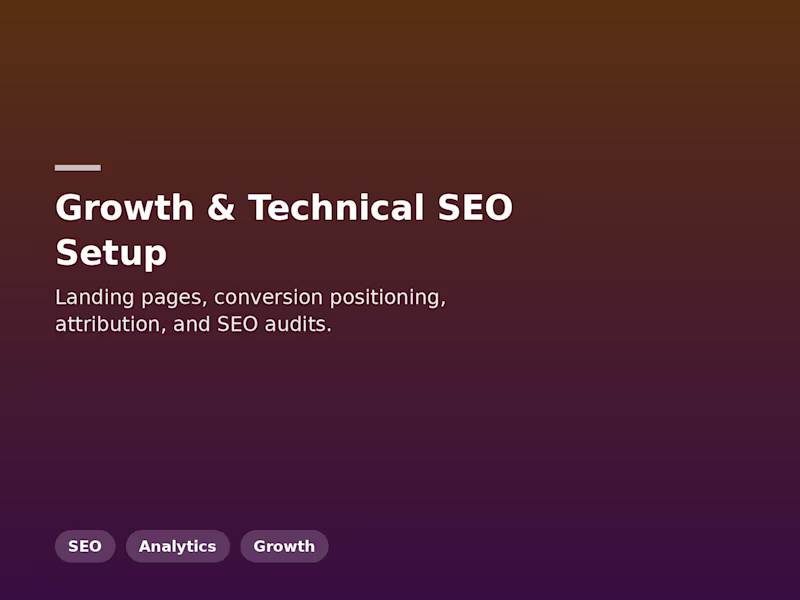 Cover image for Growth & Technical SEO Setup