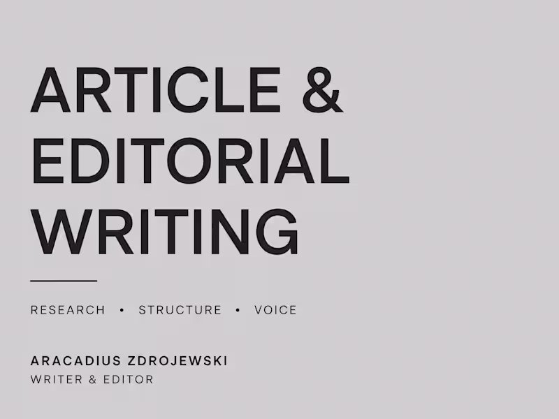 Cover image for I will write clear, engaging articles and editorial content