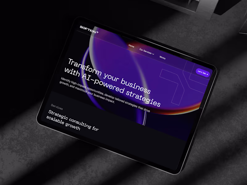 Cover image for Softion+ AI Consulting Website