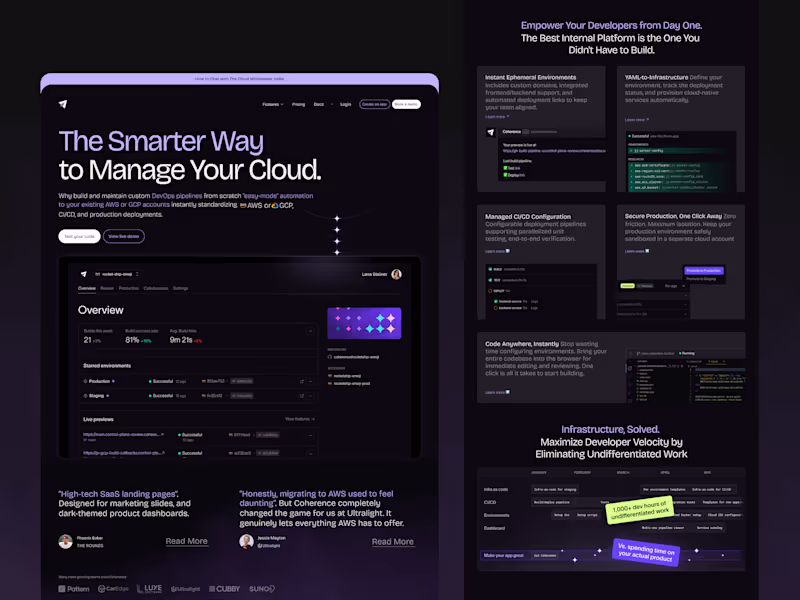 Cover image for SaaS Landing Page Design for DevOps Platform