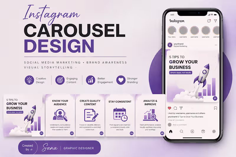 Cover image for Instagram Carousel Design for Social Media Marketing