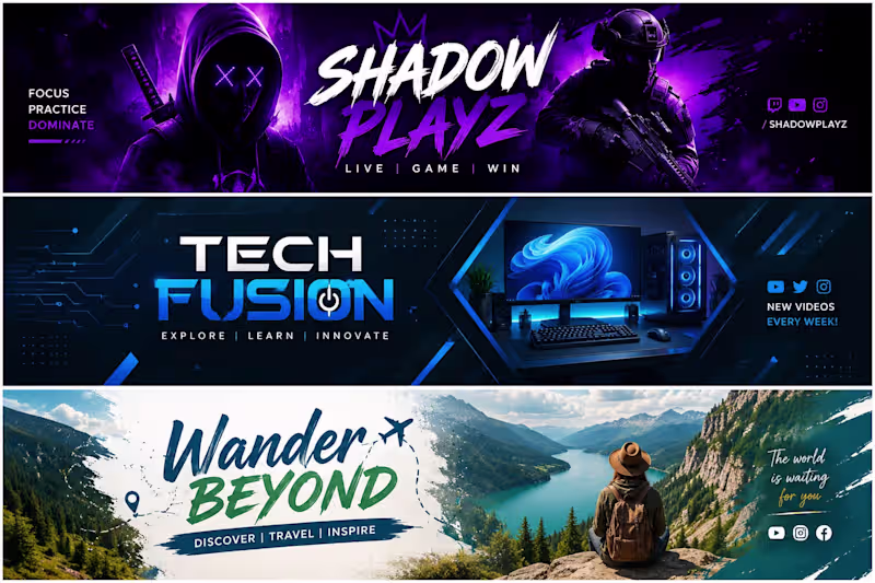 Cover image for Customized Design Banners for Youtube