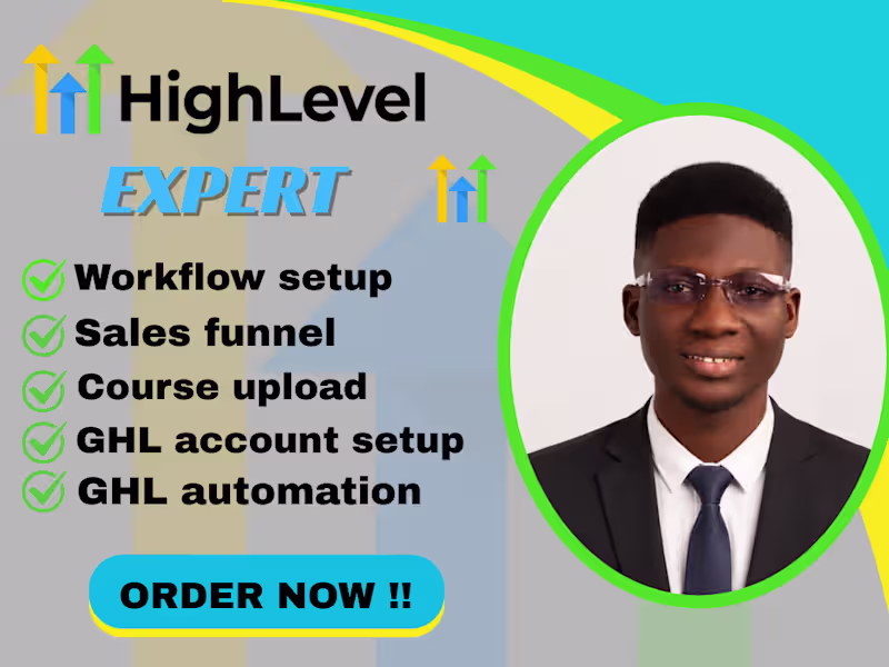 Cover image for gohighlevel sales funnel, gohighlevel automation & designs