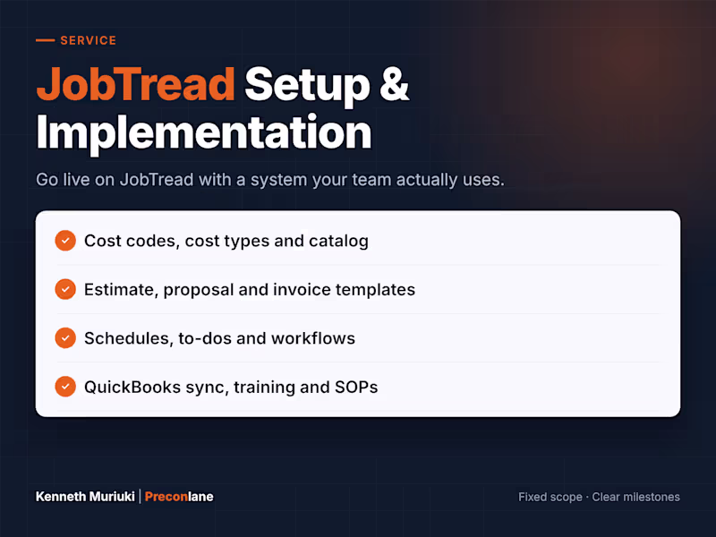 Cover image for JobTread Setup & Implementation