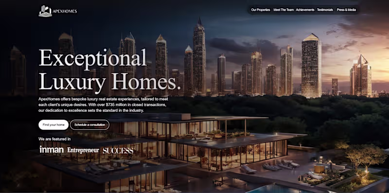 Cover image for Luxury Real Estate Agency Website