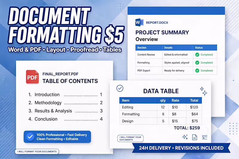 Cover image for Word to PDF / PDF to Word Formatting