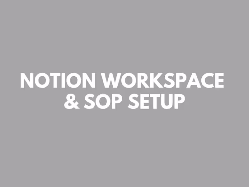 Cover image for Notion Workspace & SOP Setup
