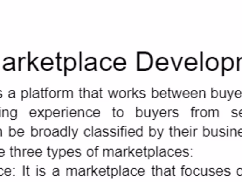 Cover image for Online - Marketplace Development