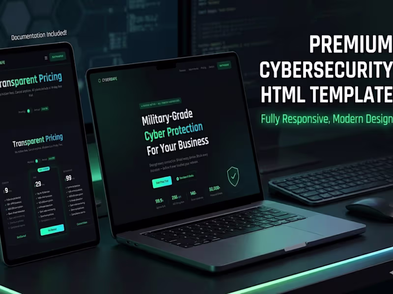 Cover image for Premium dark-mode HTML template for