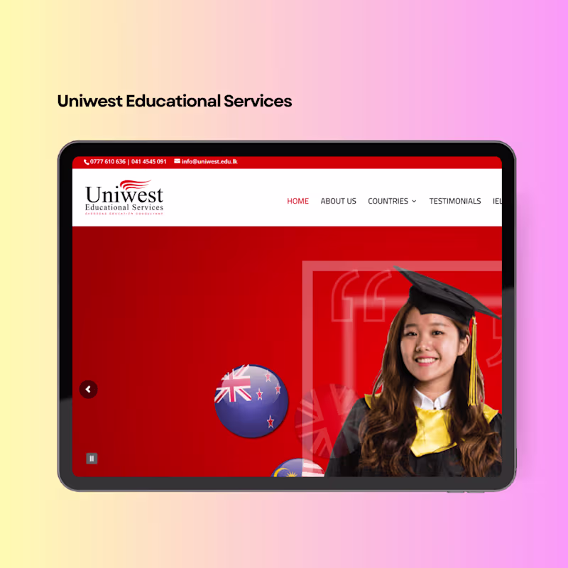 Cover image for WordPress Website | Uniwest Educational Services 👨🎓