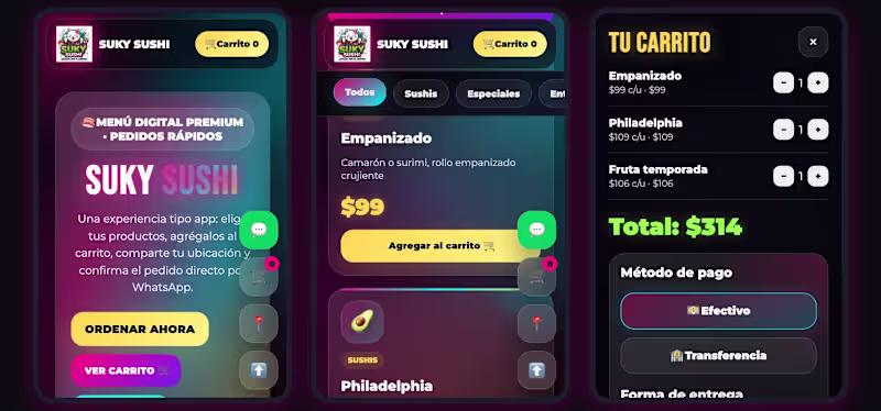 Cover image for Suky Sushi — Mobile Digital Menu & WhatsApp Ordering