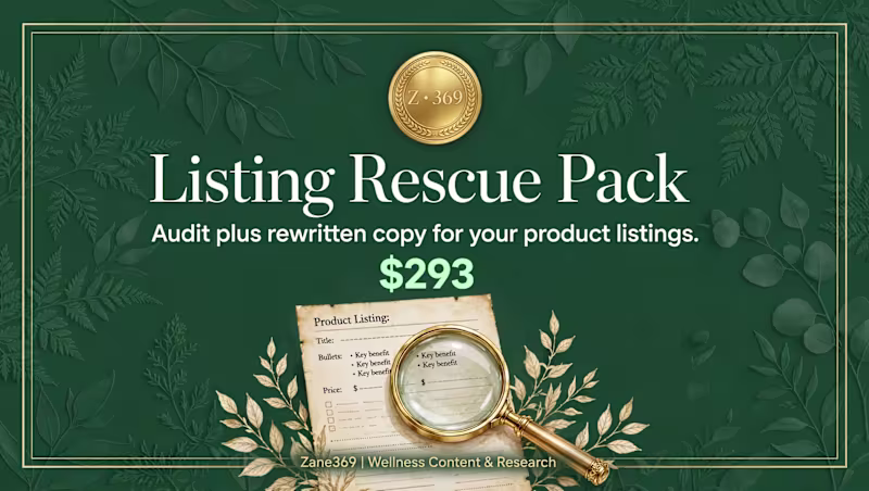 Cover image for Listing Rescue Pack: audit plus rewritten copy
