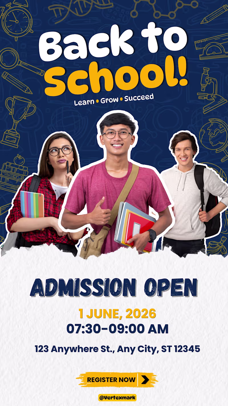 Cover image for A promotional school-admission poster designed