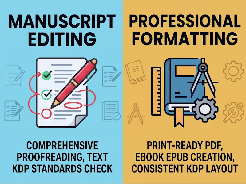 Cover image for Amazon KDP Editing + Print & Kindle Formatting