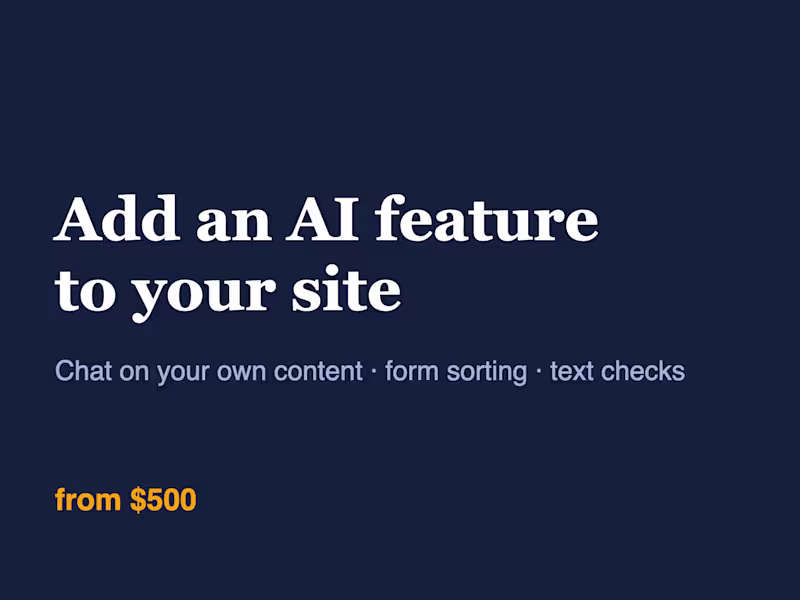 Cover image for Add an AI feature to your site