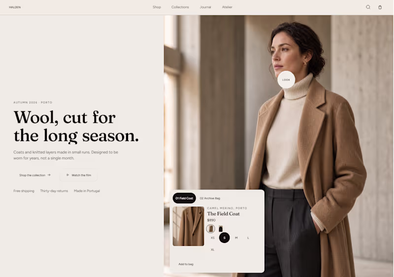 Cover image for HALDEN is a quiet-luxury fashion