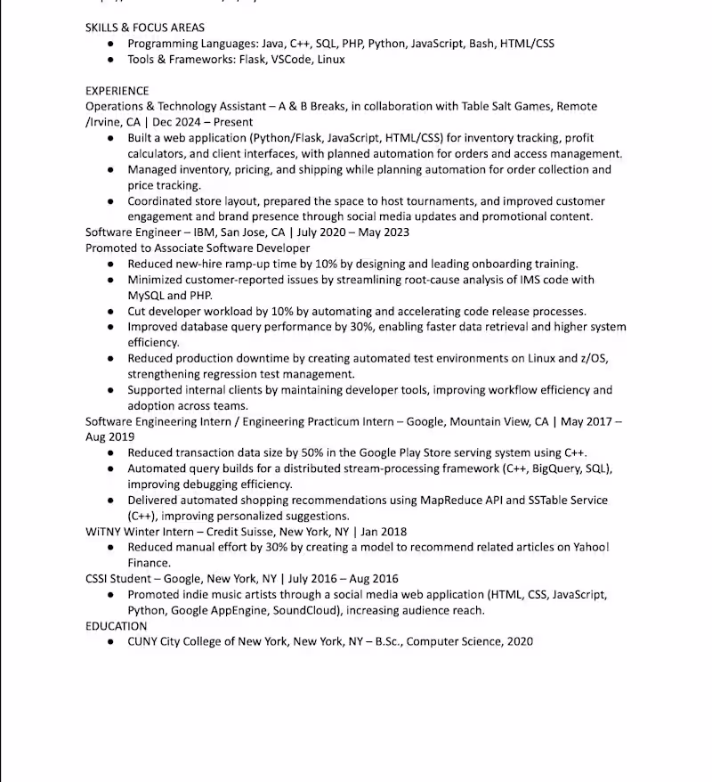 Cover image for Resume completed for your business