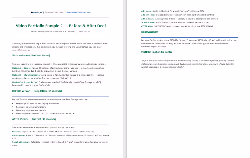 Cover image for Video Portfolio Sample script —