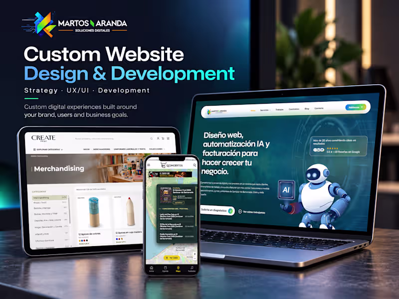 Cover image for Custom Website Design & Development