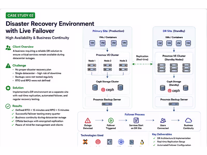 Cover image for Disaster Recovery Environment with Live Failover