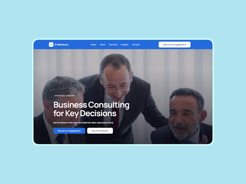 Cover image for i7-Advisory: Consulting Website Template