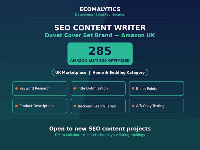 Cover image for ✍️ 285 Amazon Listings, One