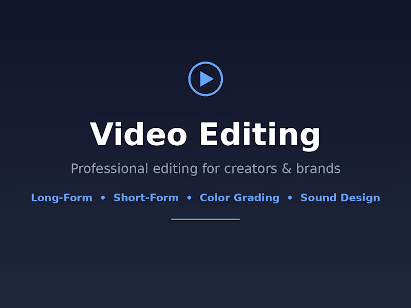 Cover image for Video Editing